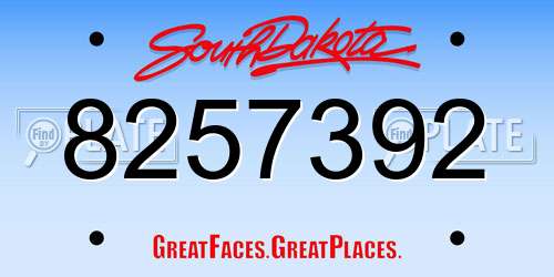 8257392 South Dakota License Plate
