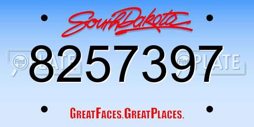 8257397 South Dakota License Plate