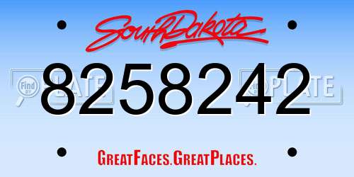 8258242 South Dakota License Plate