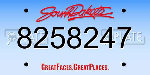 8258247 South Dakota License Plate