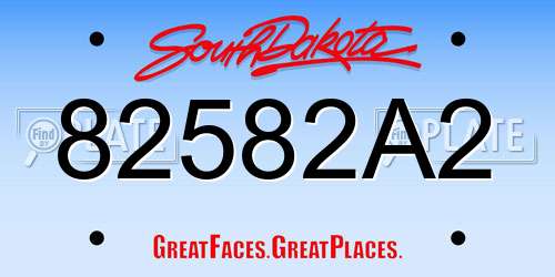 82582A2 South Dakota License Plate