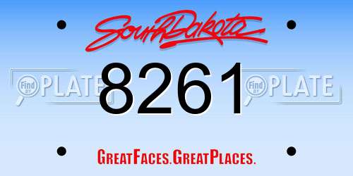 8261 South Dakota License Plate