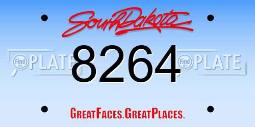8264 South Dakota License Plate