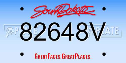 82648V South Dakota License Plate