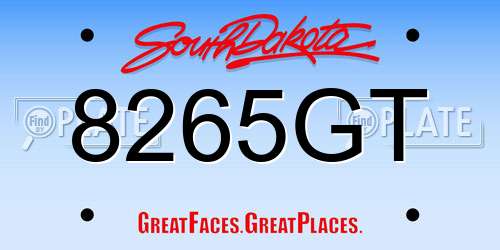 8265GT South Dakota License Plate