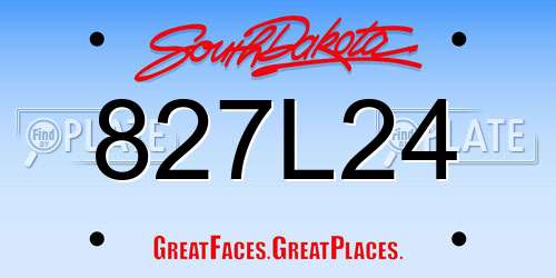 827L24 South Dakota License Plate