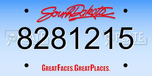 8281215 South Dakota License Plate