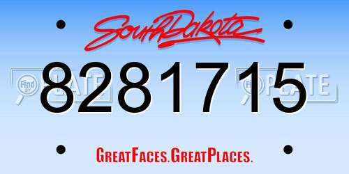 8281715 South Dakota License Plate