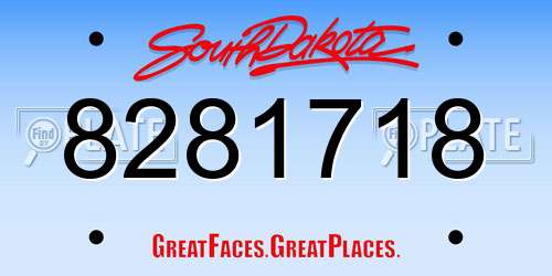 8281718 South Dakota License Plate