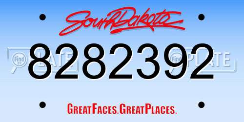 8282392 South Dakota License Plate
