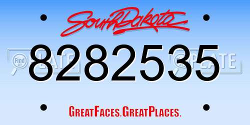 8282535 South Dakota License Plate