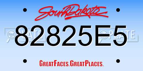 82825E5 South Dakota License Plate