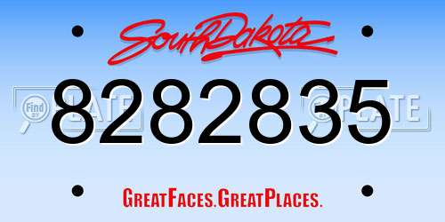 8282835 South Dakota License Plate