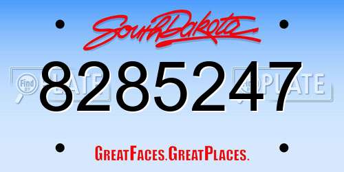 8285247 South Dakota License Plate