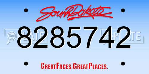 8285742 South Dakota License Plate