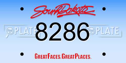 8286 South Dakota License Plate