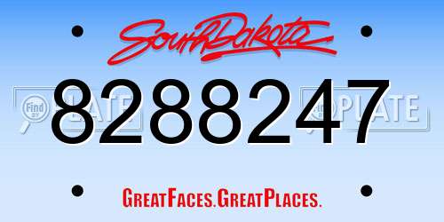 8288247 South Dakota License Plate