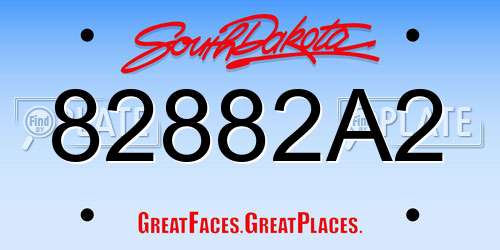 82882A2 South Dakota License Plate