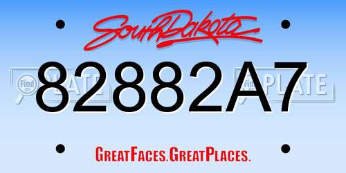 82882A7 South Dakota License Plate