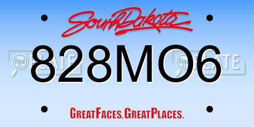 828MO6 South Dakota License Plate