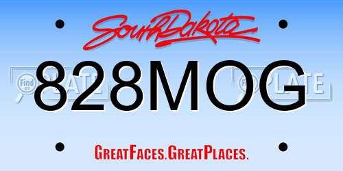 828MOG South Dakota License Plate