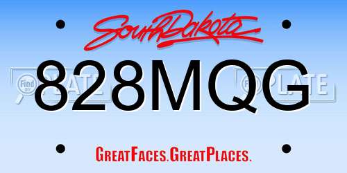828MQG South Dakota License Plate