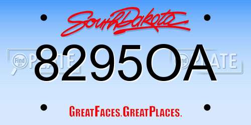 8295OA South Dakota License Plate