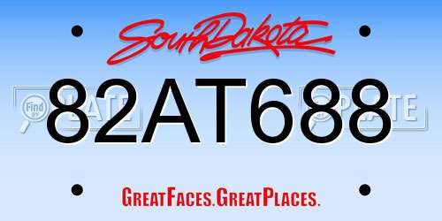 82AT688 South Dakota License Plate