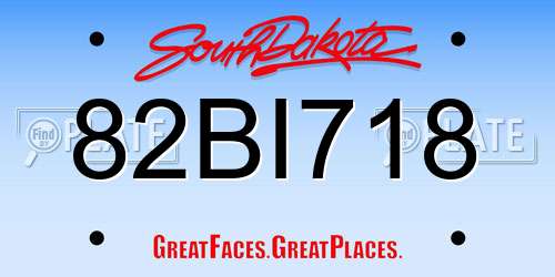 82BI718 South Dakota License Plate