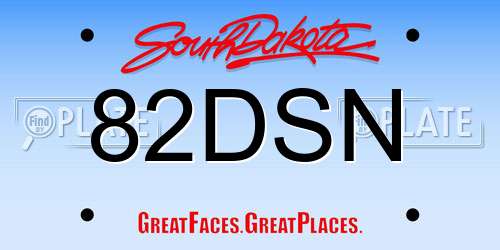82DSN South Dakota License Plate