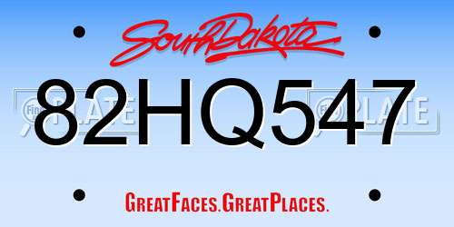 82HQ547 South Dakota License Plate