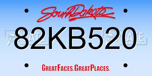 82KB520 South Dakota License Plate