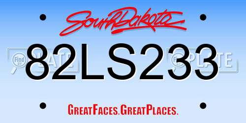 82LS233 South Dakota License Plate