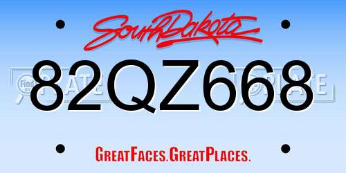 82QZ668 South Dakota License Plate