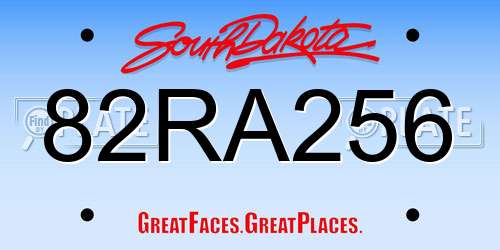 82RA256 South Dakota License Plate