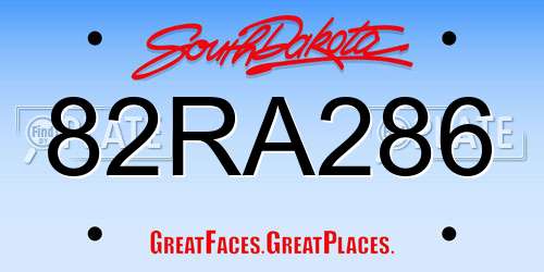 82RA286 South Dakota License Plate