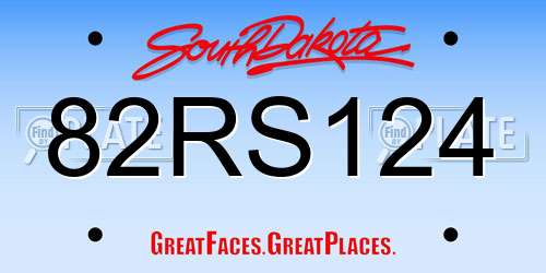 82RS124 South Dakota License Plate
