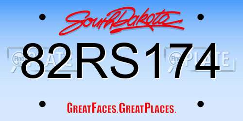 82RS174 South Dakota License Plate