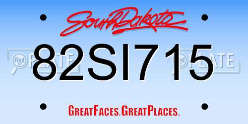 82SI715 South Dakota License Plate