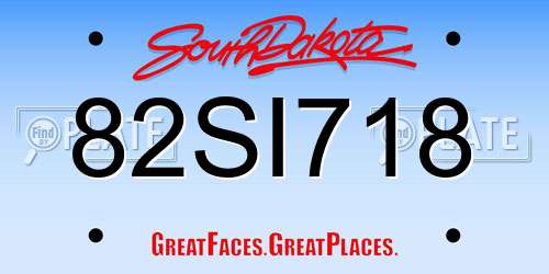 82SI718 South Dakota License Plate