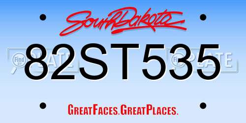 82ST535 South Dakota License Plate
