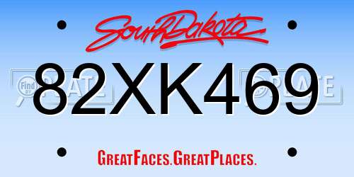 82XK469 South Dakota License Plate