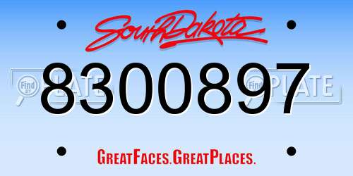 8300897 South Dakota License Plate