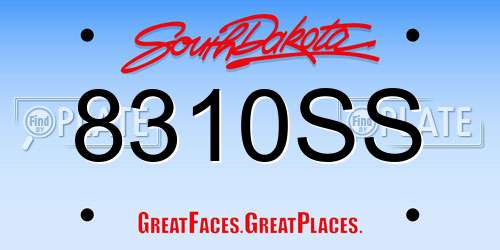 8310SS South Dakota License Plate