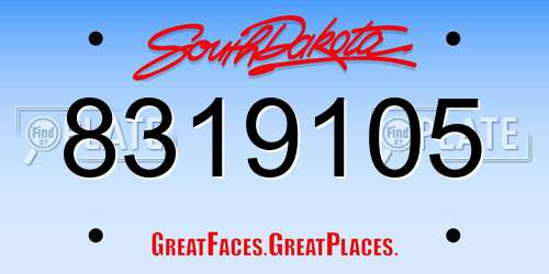 8319105 South Dakota License Plate