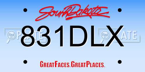 831DLX South Dakota License Plate