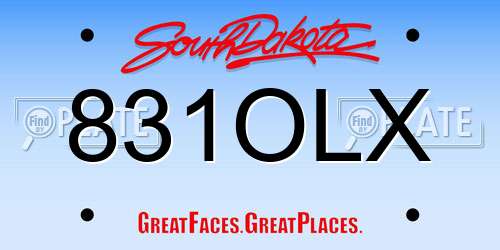 831OLX South Dakota License Plate
