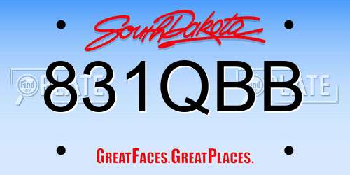 831QBB South Dakota License Plate
