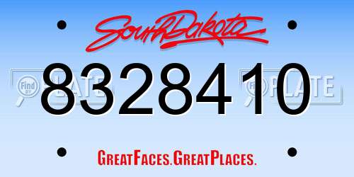 8328410 South Dakota License Plate
