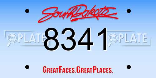 8341 South Dakota License Plate